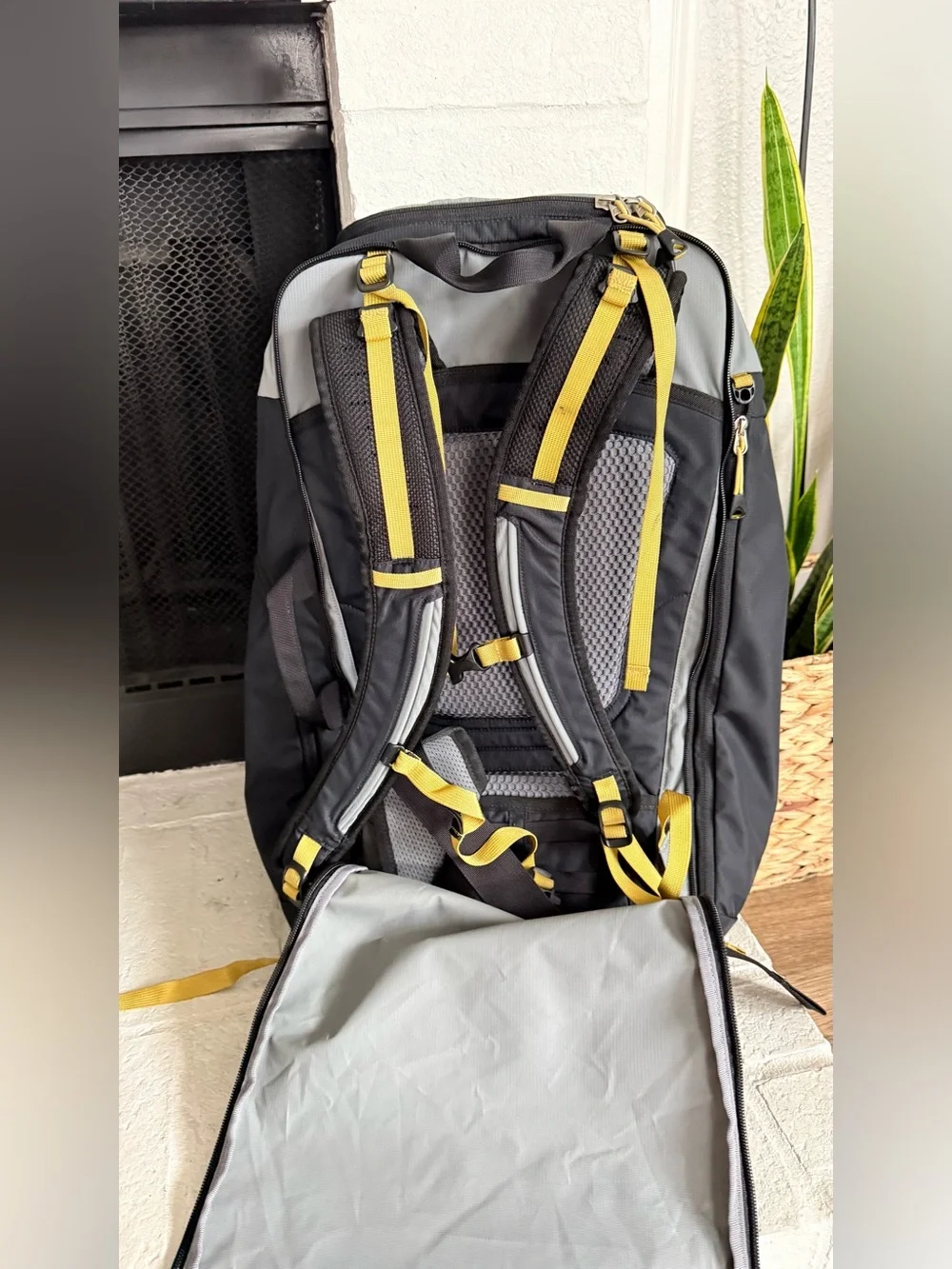 REI Co-op Travel Backpack Carry On Gray Black Clamshell Hiking Laptop Bag